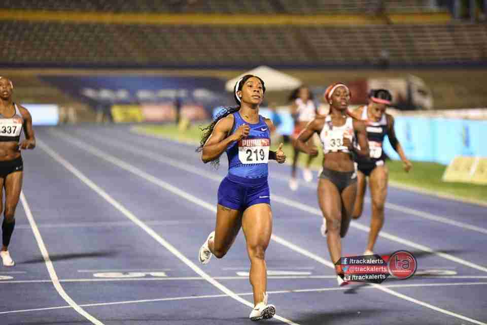 Shelly-Ann Fraser-Pryce at the 2019 Jamaica Trials