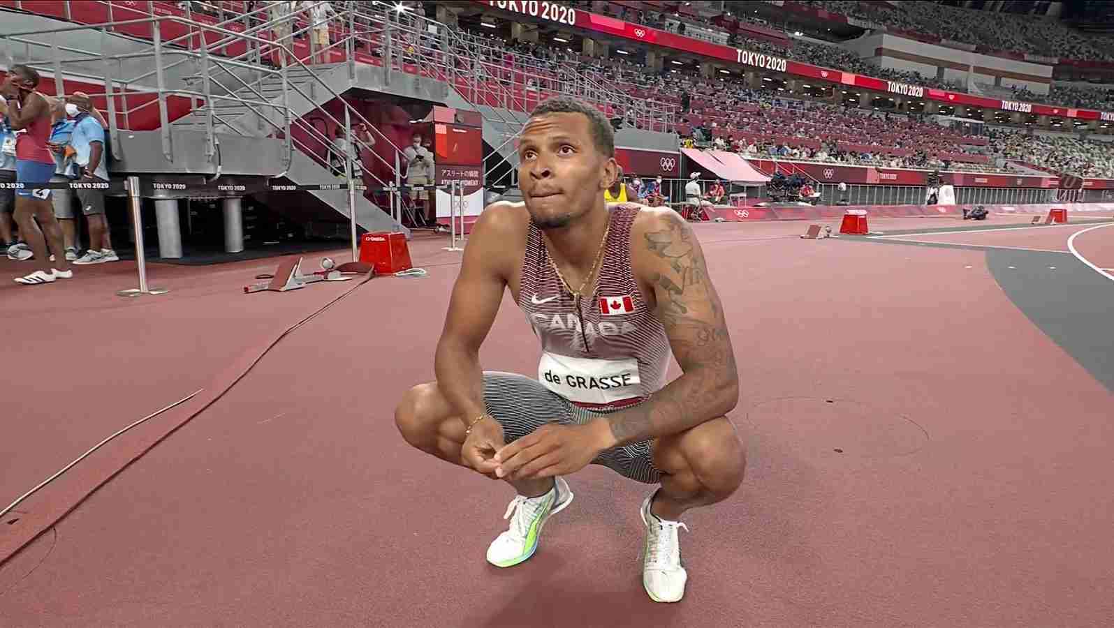 Andre De Grasse Canada Olympic champion looks on the Olympics 2021