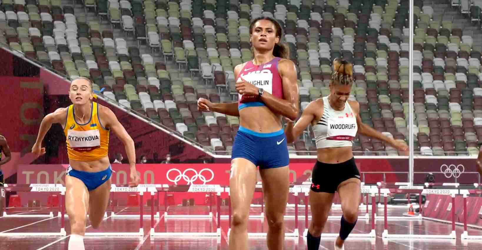 Sydney McLaughlin in the women's 400m hurdles at Tokyo 2020