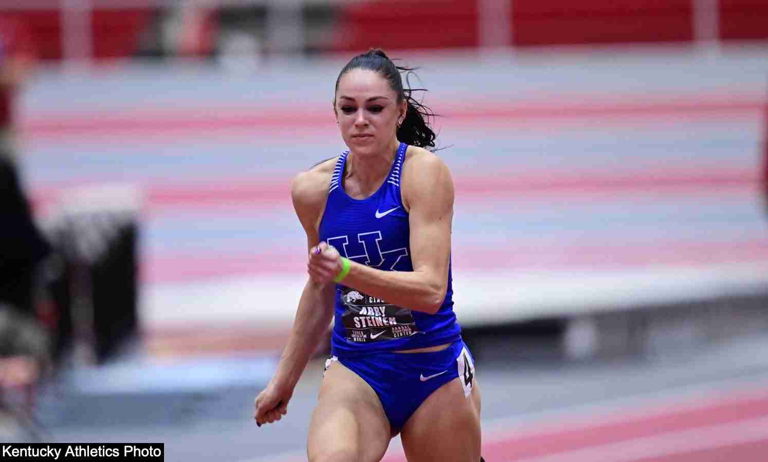 Watch Abby Steiner breaks Merlene Ottey 300m indoor collegiate record with 35.80