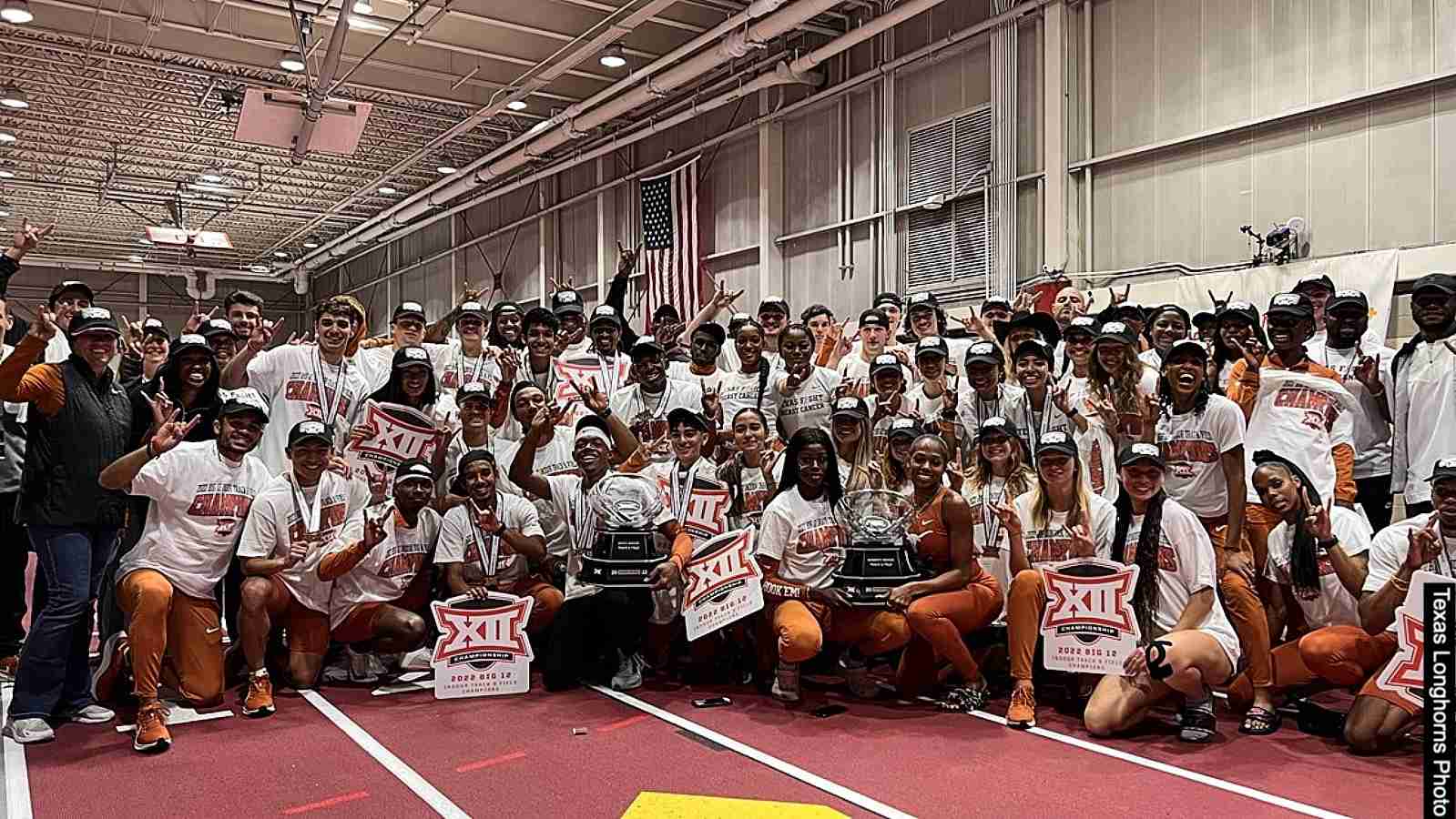 Final points standings 2022 Big 12 Indoor Championships; Texas sweeps