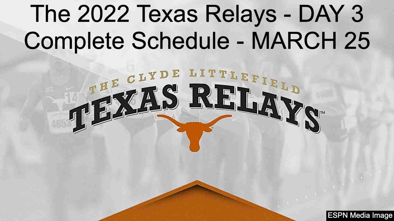 Day 3 of Texas Relays 2022 order of events schedule WorldTrack and