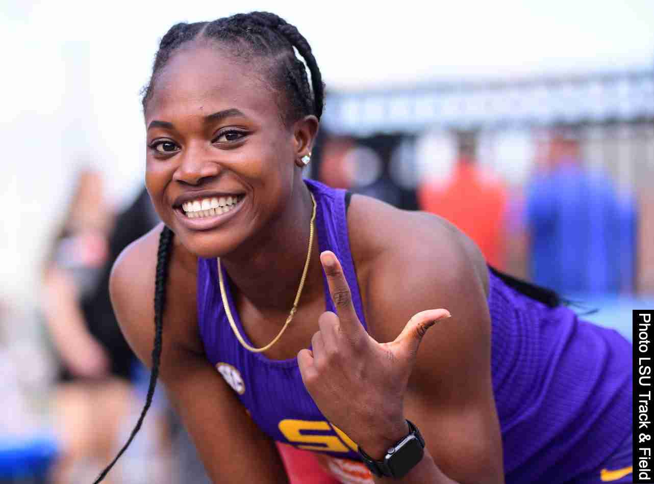 Favour Ofili shatters collegiate 200m record with 21.96 at Tom Jones Memorial Classic