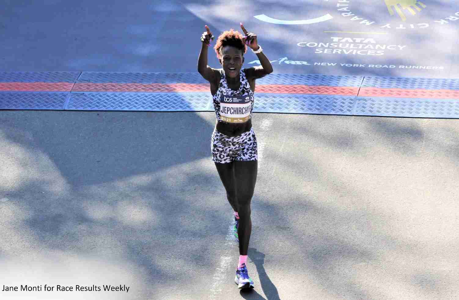 Peres Jepchirchir at the 2021 TCS New York City Marathon