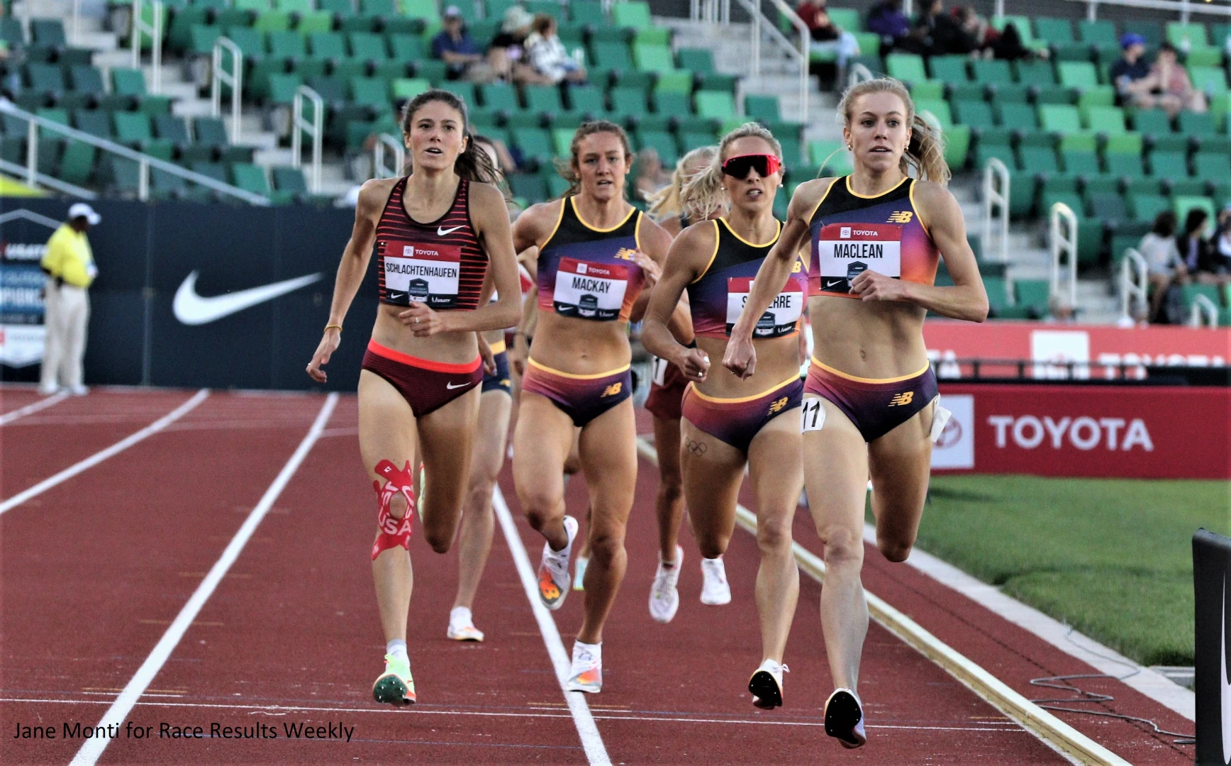 Heather MacLean in the 1500m at the 2022 USATF Outdoor Championships