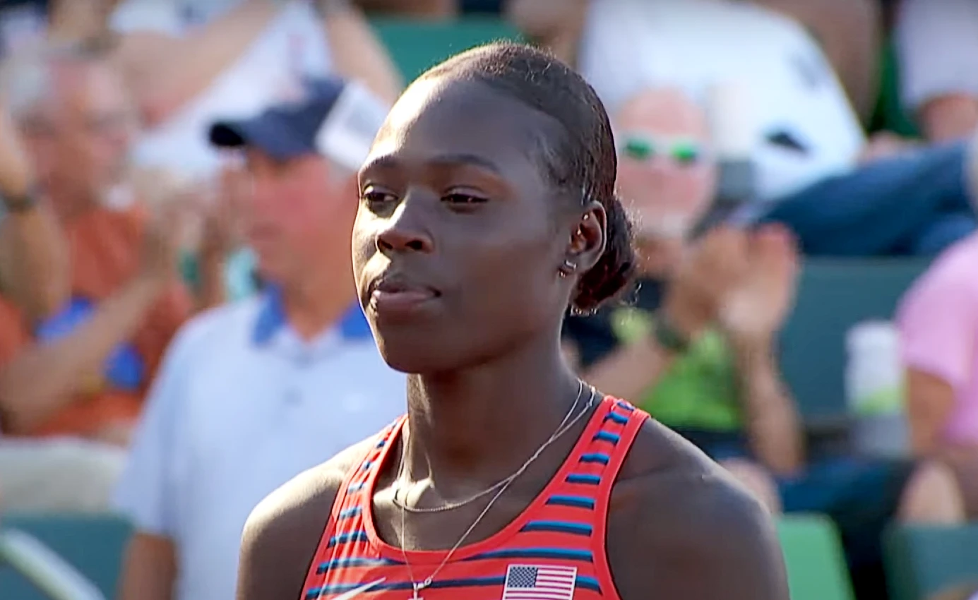 Athing Mu in the women's 800m heat at the World Athletics Championships 2022