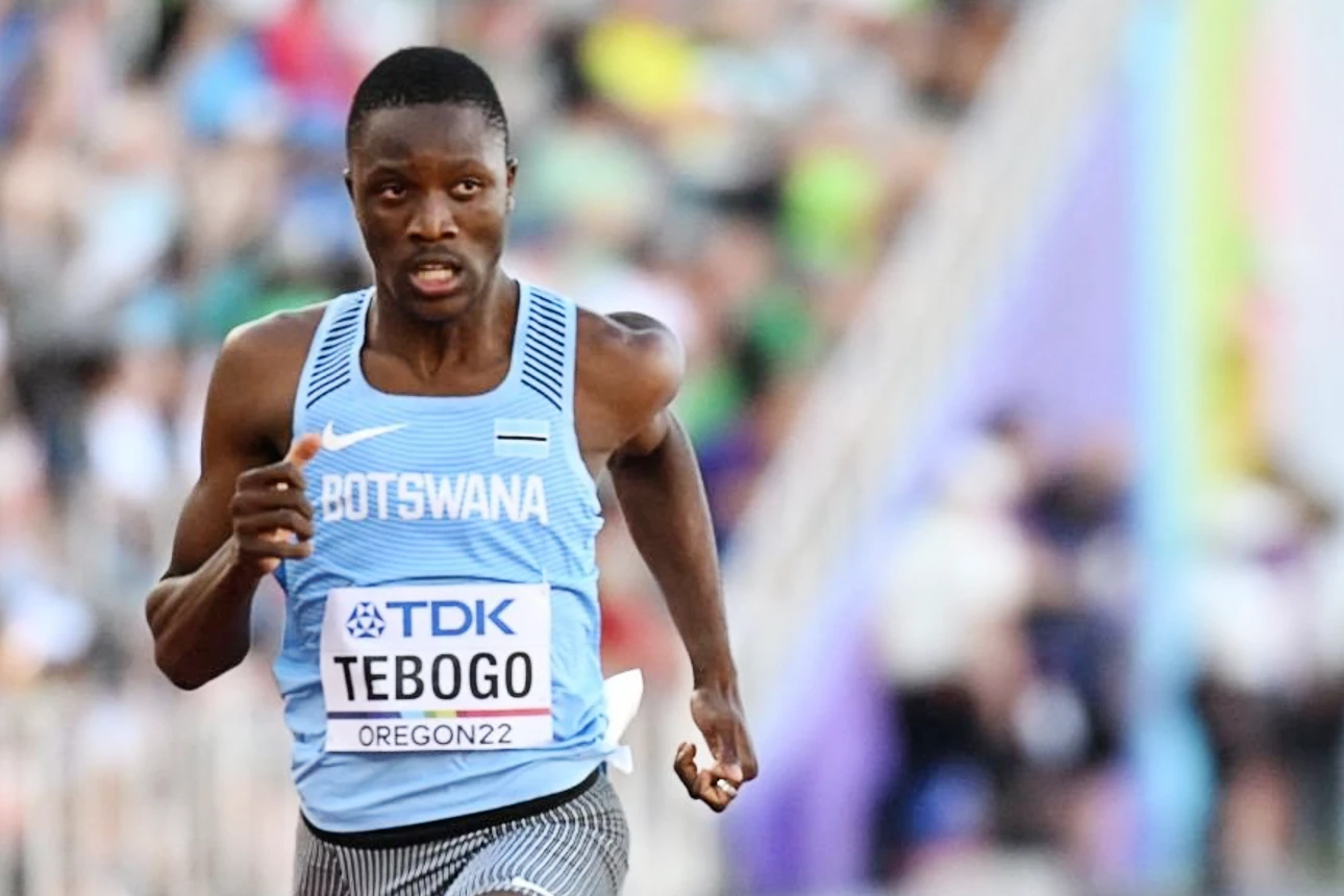 Botswana's Letsile Tebogo runs in the 100m at the World Athletics Championships 2022