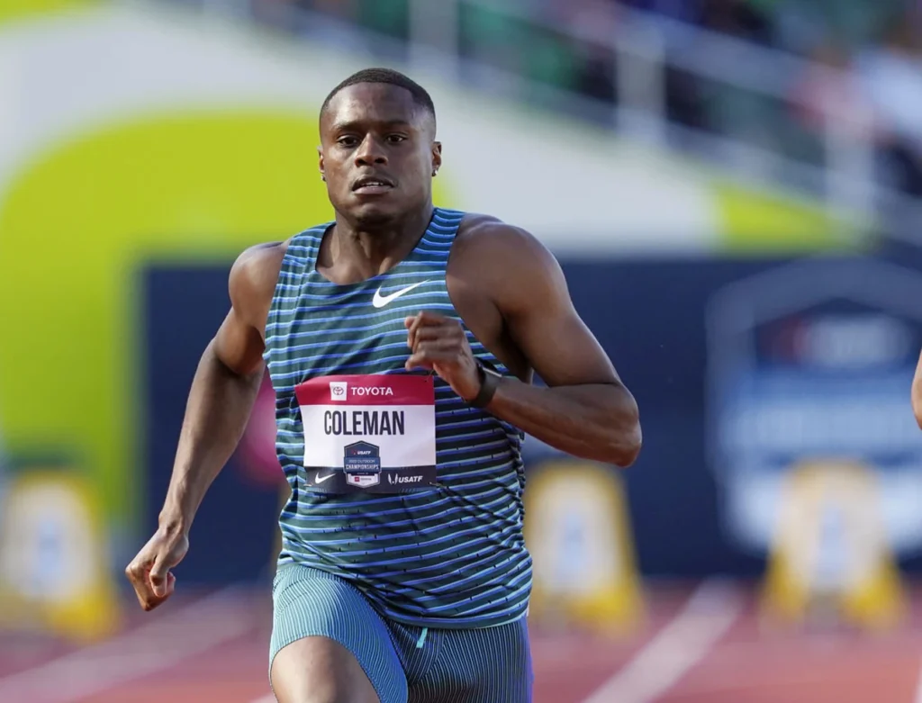 Christian Coleman at the USA Championships 2022