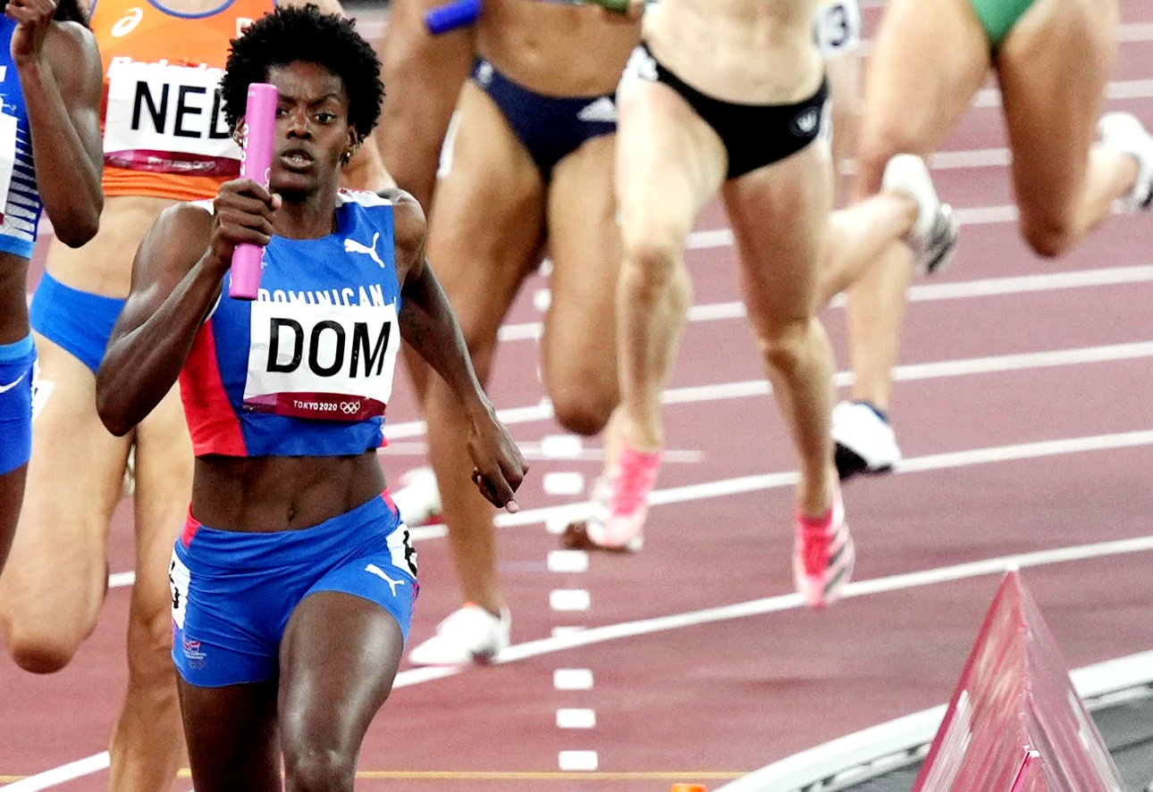 Dominican Republic runner Marileidy Paulino in the mixed 4x400m relay