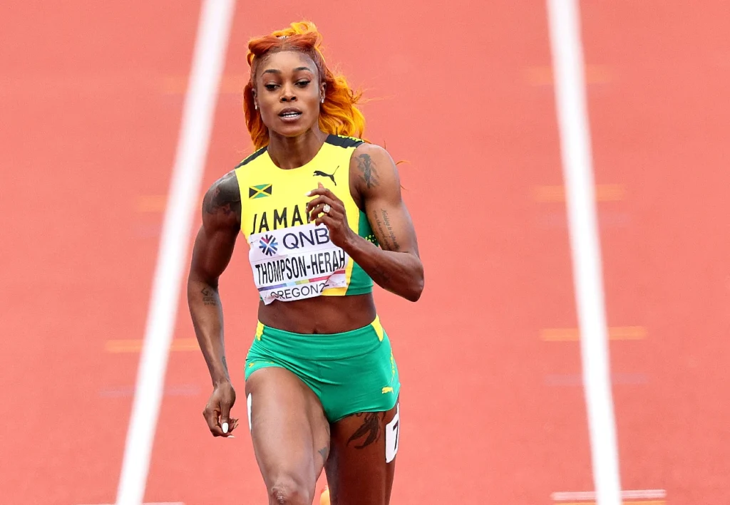 Elaine Thompson-Herah in the 100m at the World Athletics Championships 2022