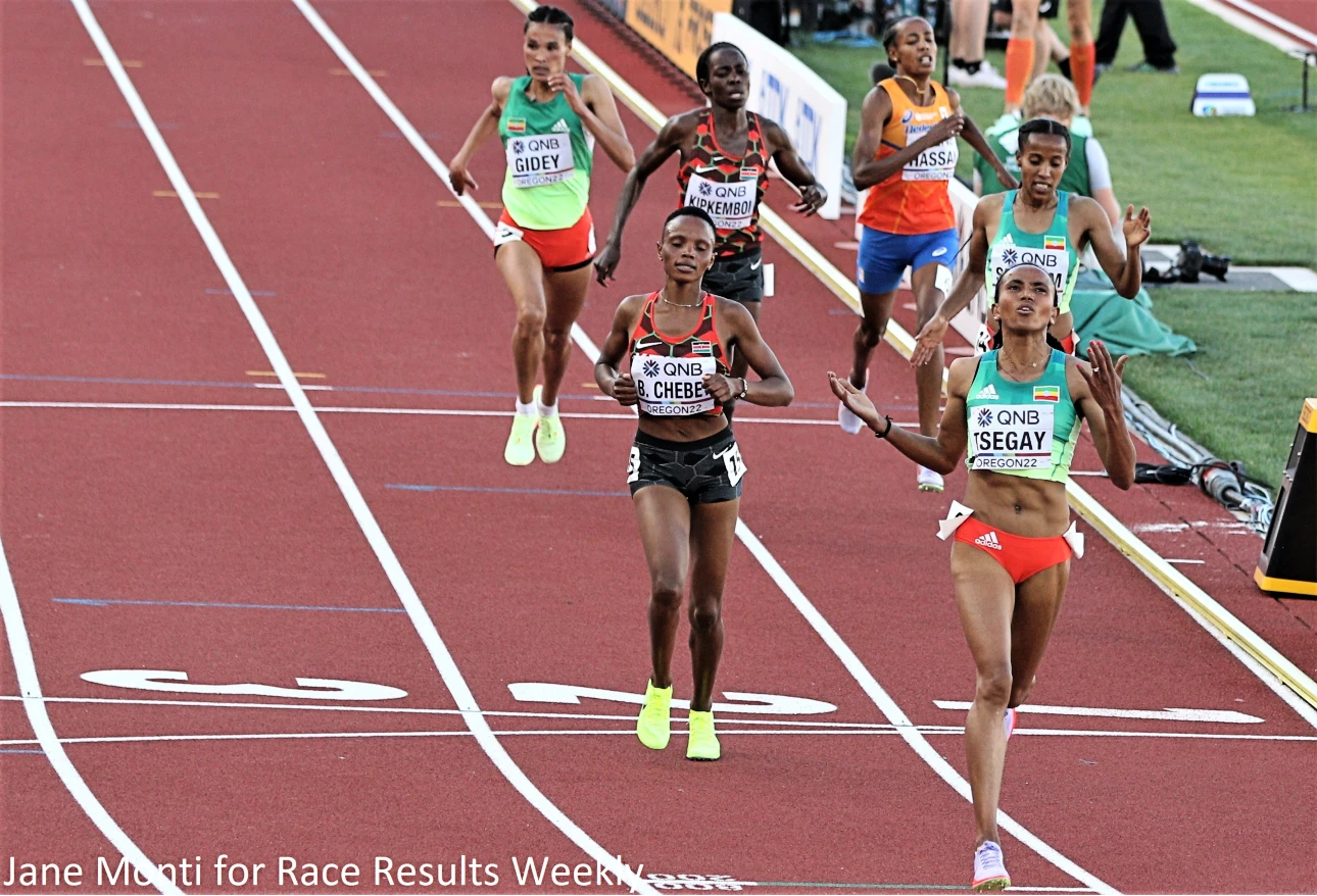 Gudaf Tsegay wins the 5000m at the 2022 World Athletics Championships
