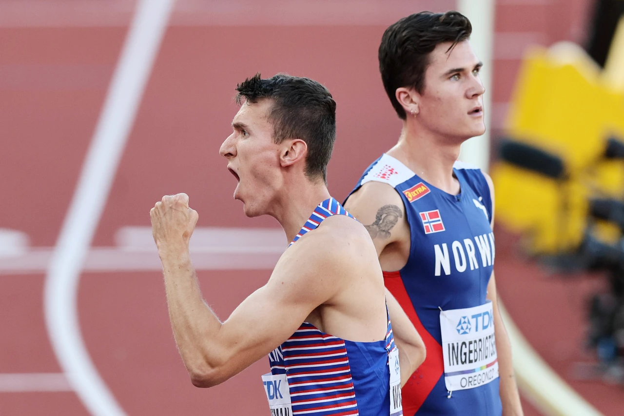 Jake Wightman of Great Britain wins 1500m World Athletics Championships gold medal