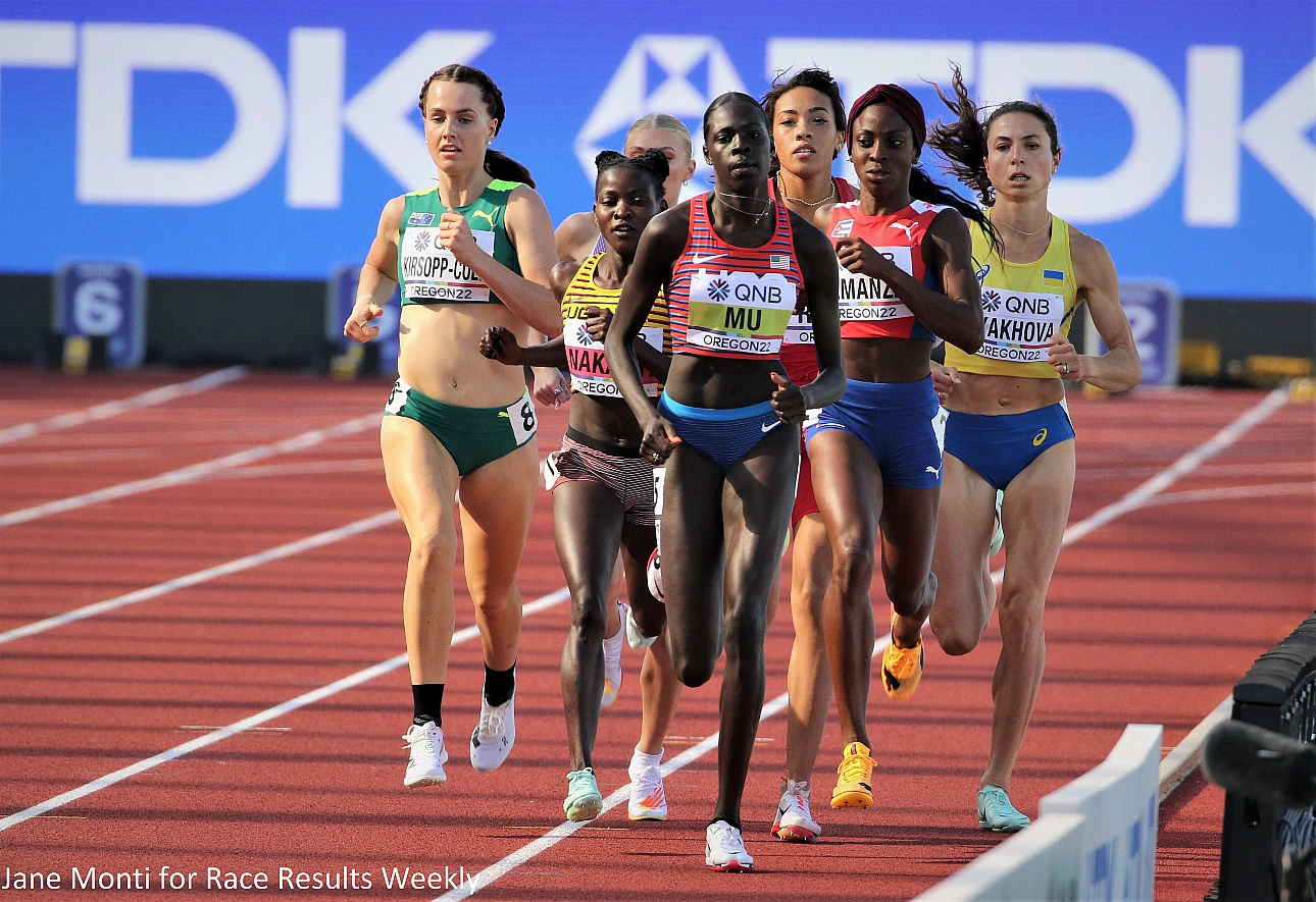 Athing Mu in the 800m heats at the World Athletics Championships 2022