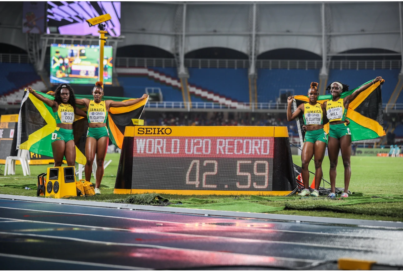 Jamaica women breaks world U20 4x100m world record of 42.59 secs