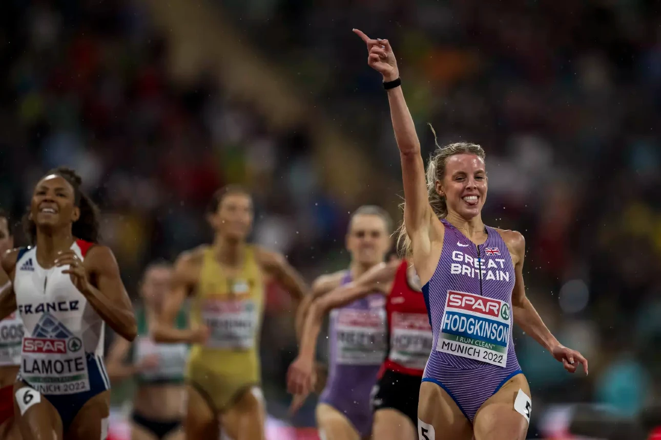 Keely Hodgkinson wins European Athletics Championships 800m title.