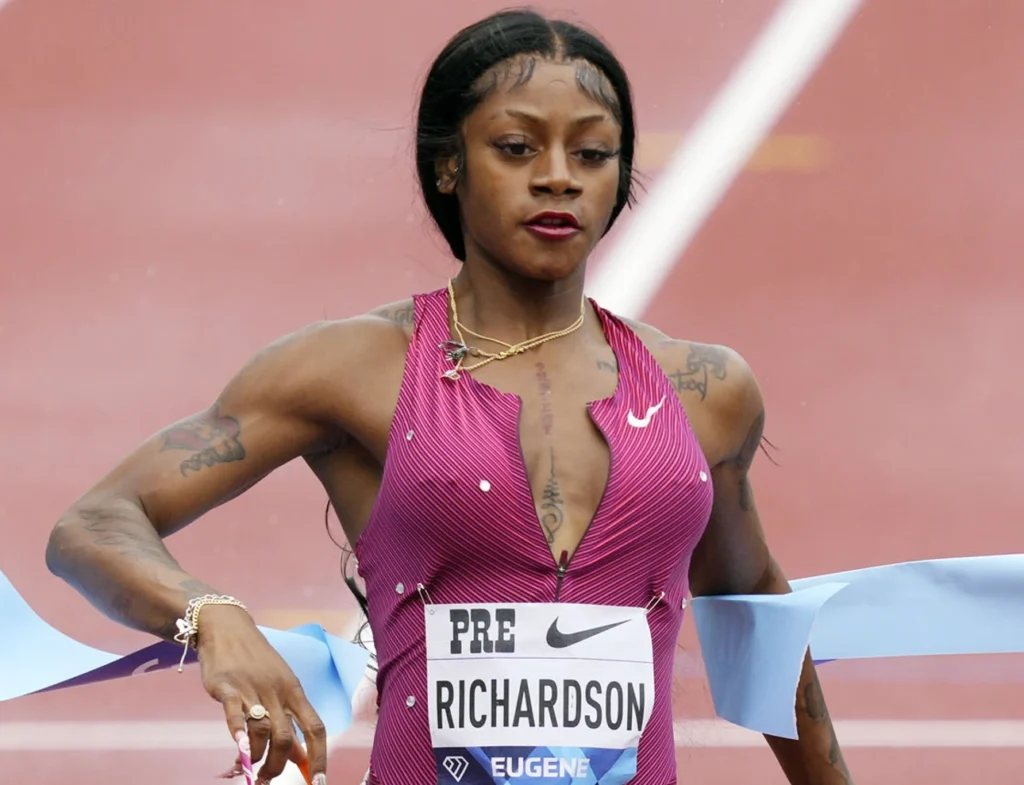 Sha'Carri Richardson of USA in the 100m at the Pre-Classic 2022