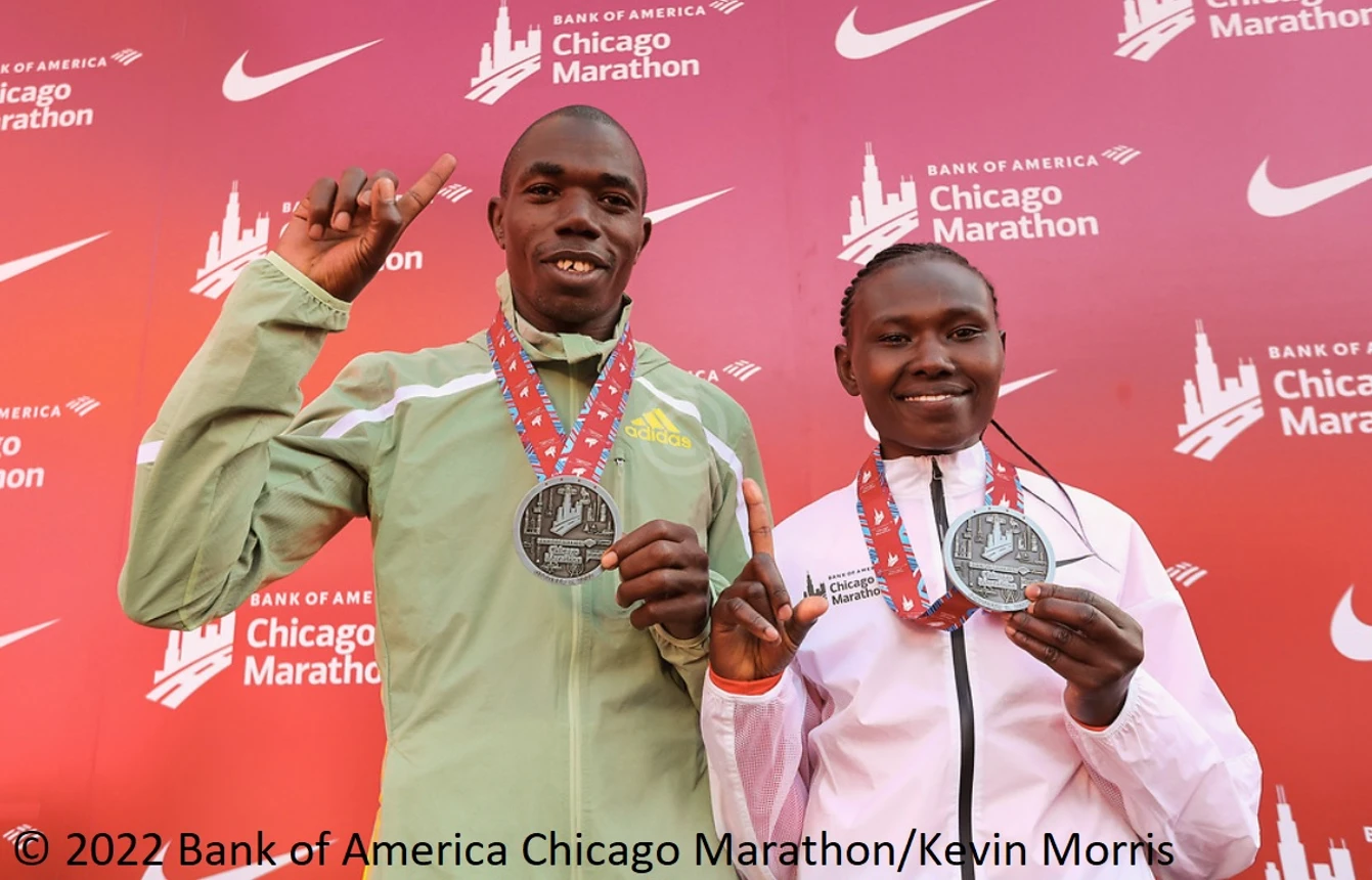 Chicago_Winners_Benson Kipruto and Ruth Chepngetich