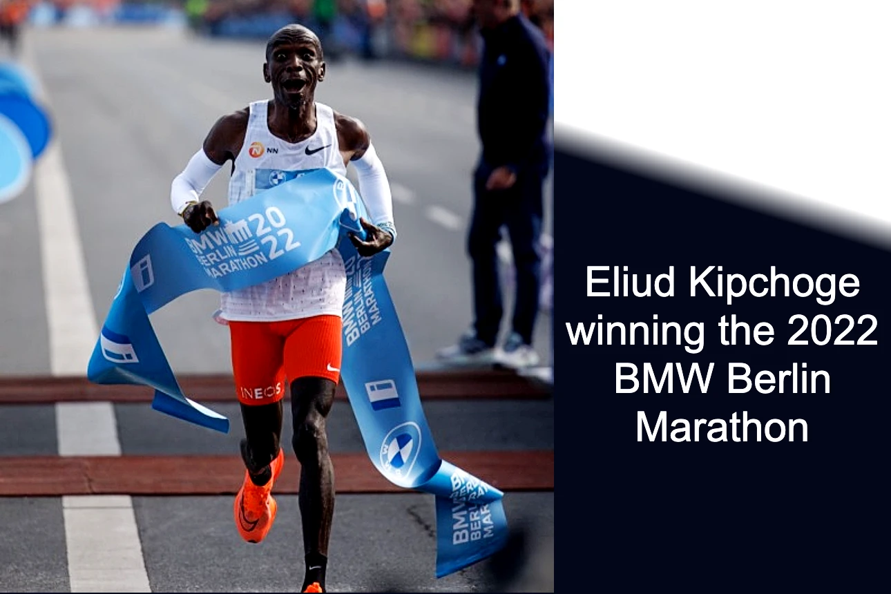 World record run by Eliud Kipchoge to win the 2022 BMW Berlin Marathon