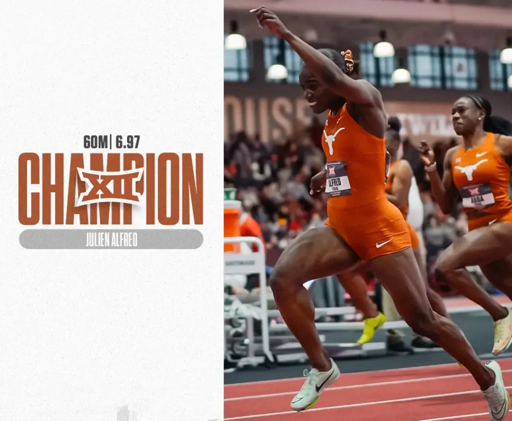 Julien Alfred runs 6.97 and breaks Big 12 Indoor 60m record