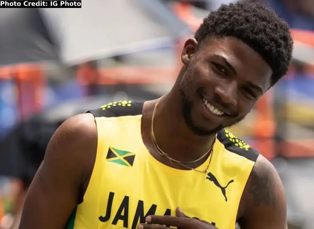 Bouwahjgie Nkrumie of Jamaica wins a silver a the World U20 Championships