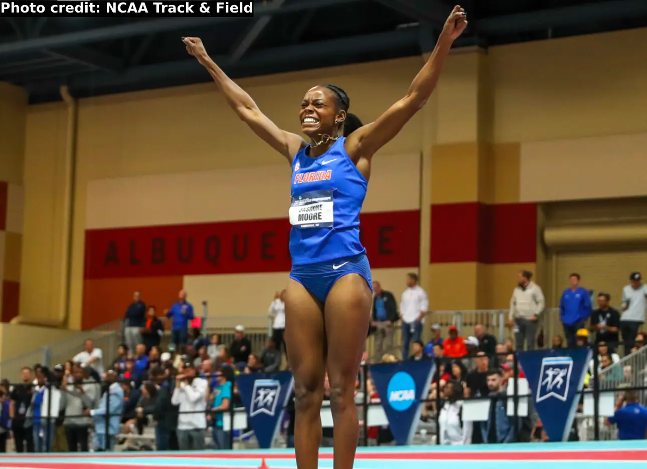 Jasmine Moore and Kyle Garland Earn USTFCCCA National Indoor Honors