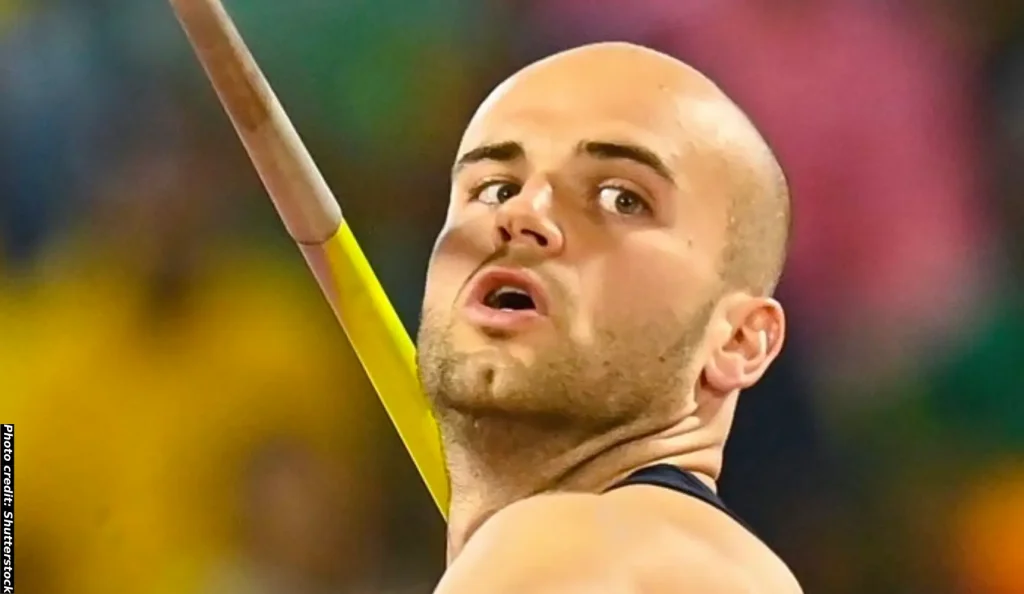 Julian Weber of Germany competes in the men's Javelin Throw