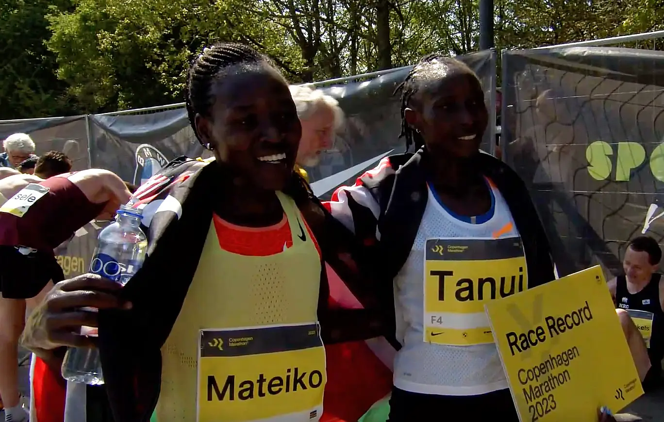 Rodah Chepkorir Tanui wins the 2023 Copenhagen Marathon. Valentina Mateiko was second.