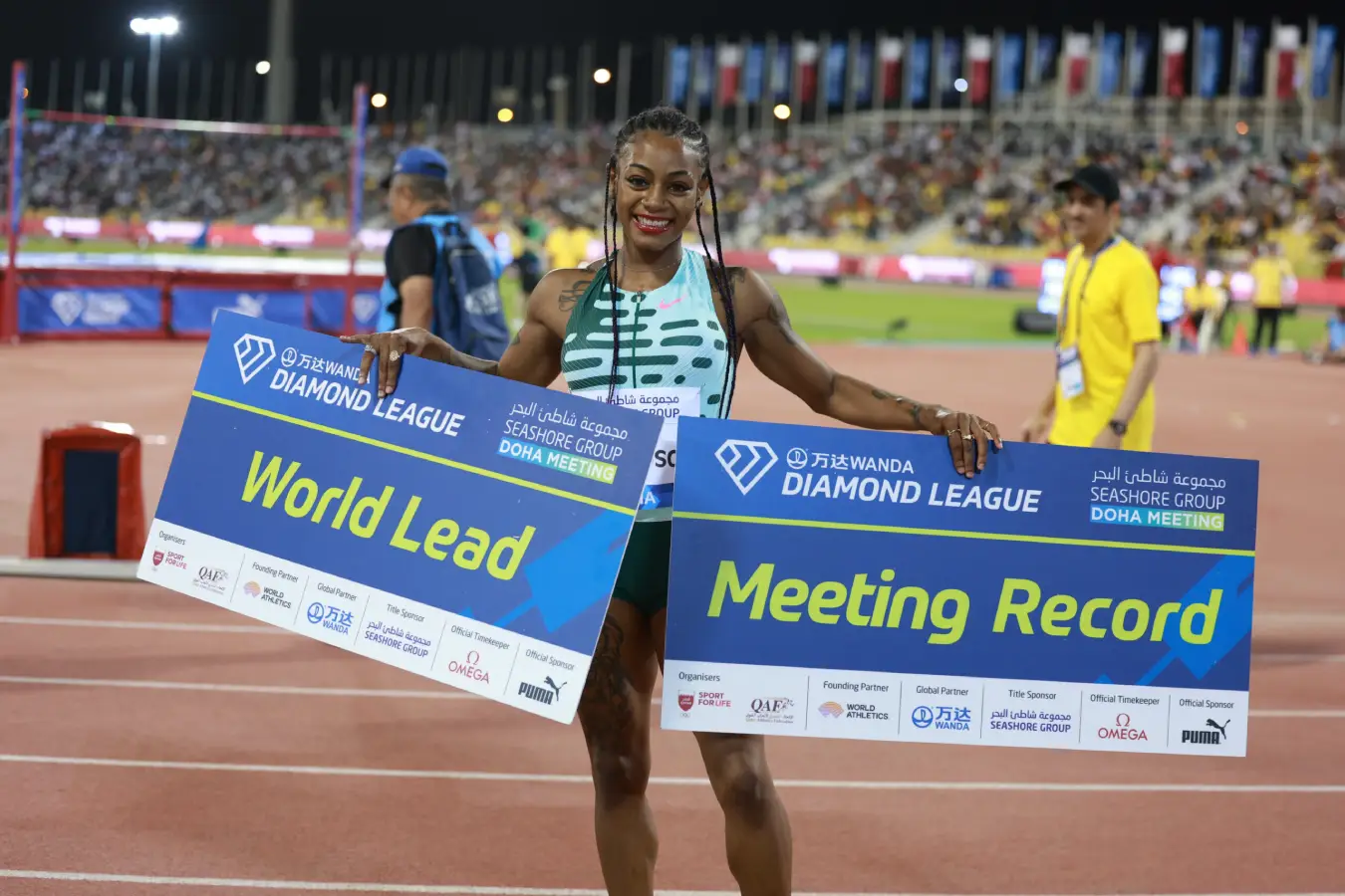 Sha’Carri Richardson sends stern warning to Jamaican rivals with 10.76 in Doha