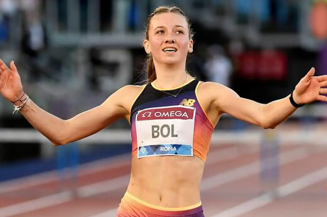 Femke Bol of The Netherlands win the 400m hurdles in Rome