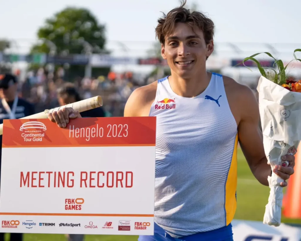 Mondo Duplantis of Sweden wins the pole vault at the 2023 FBK Games