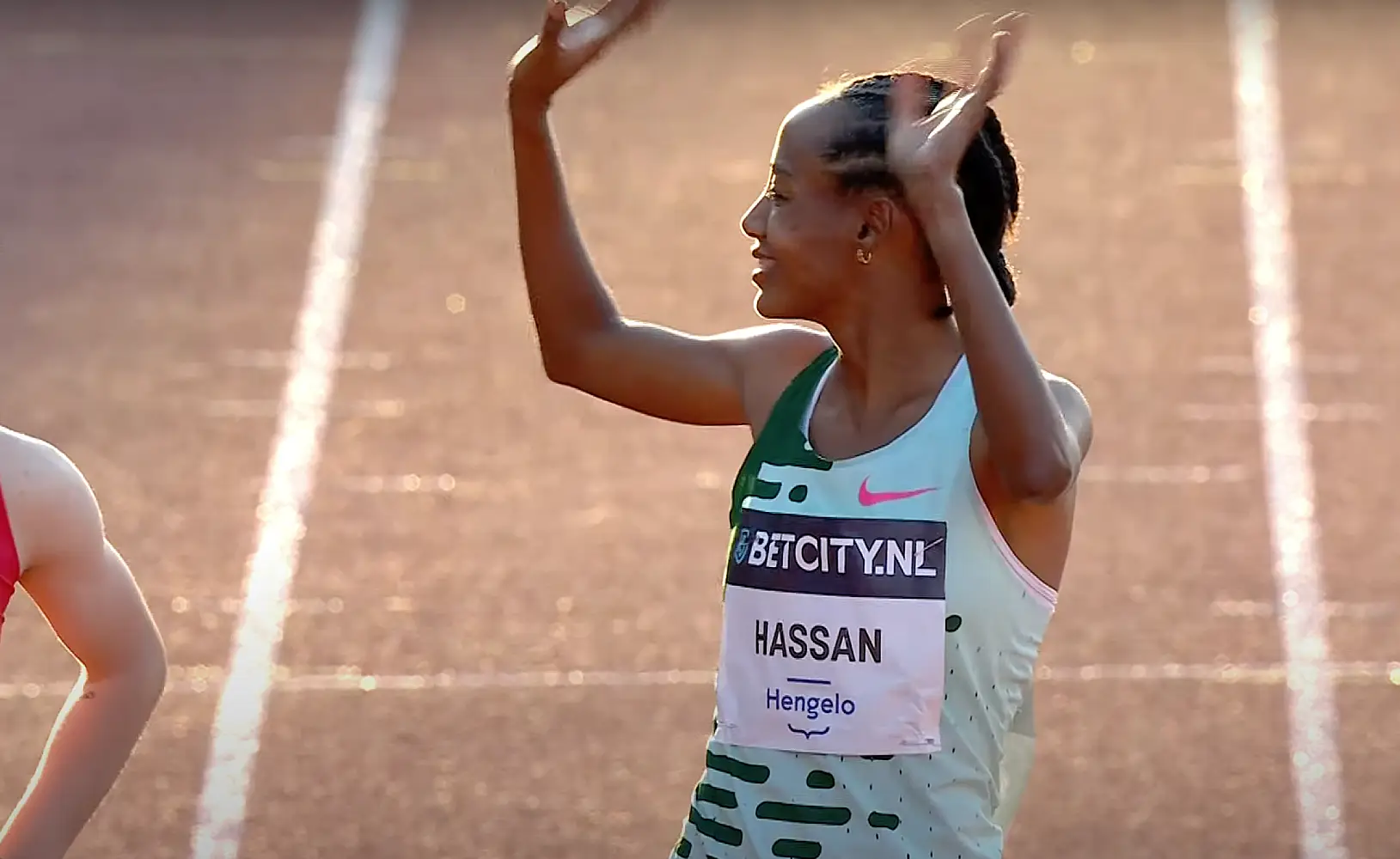Sifan Hassan before winning the 10,000m at the 2023 FBK Games