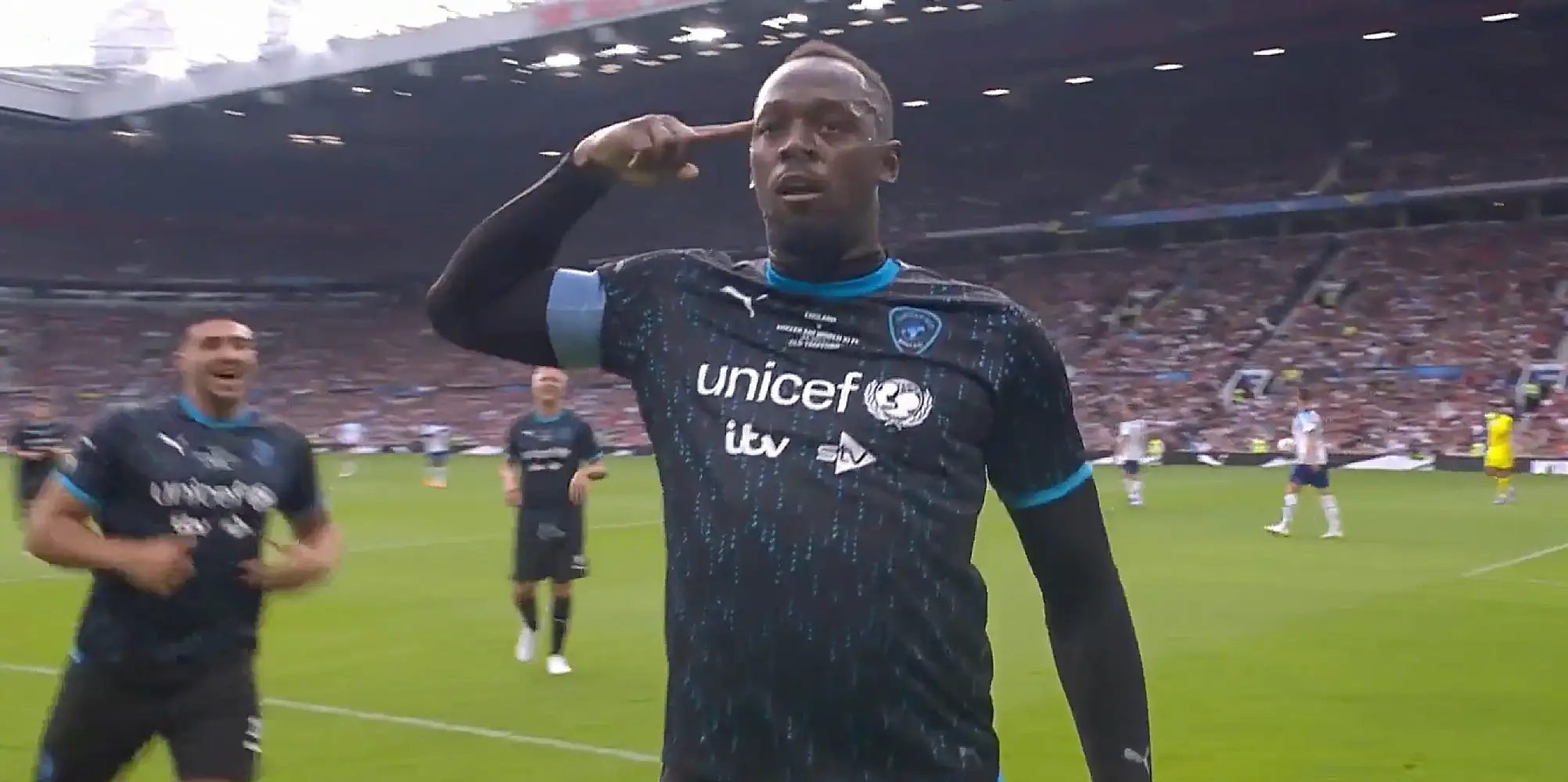 Read more about the article Usain Bolt Sets Old Trafford alight with super finish in Soccer Aid World XI’s 1-0 lead over England