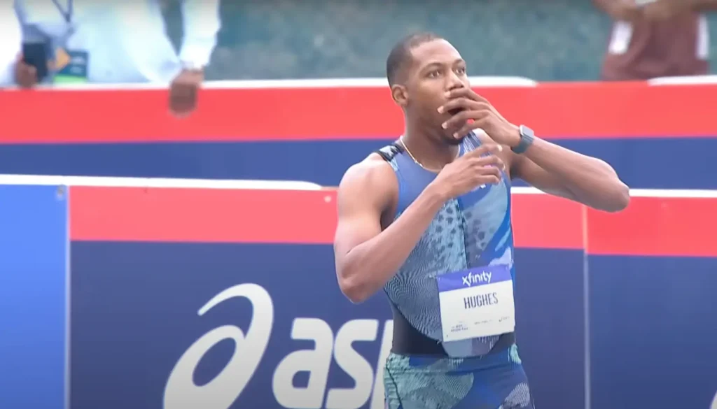 Zharnel Hughes wins the 100m at the New York City Grand Prix 2023