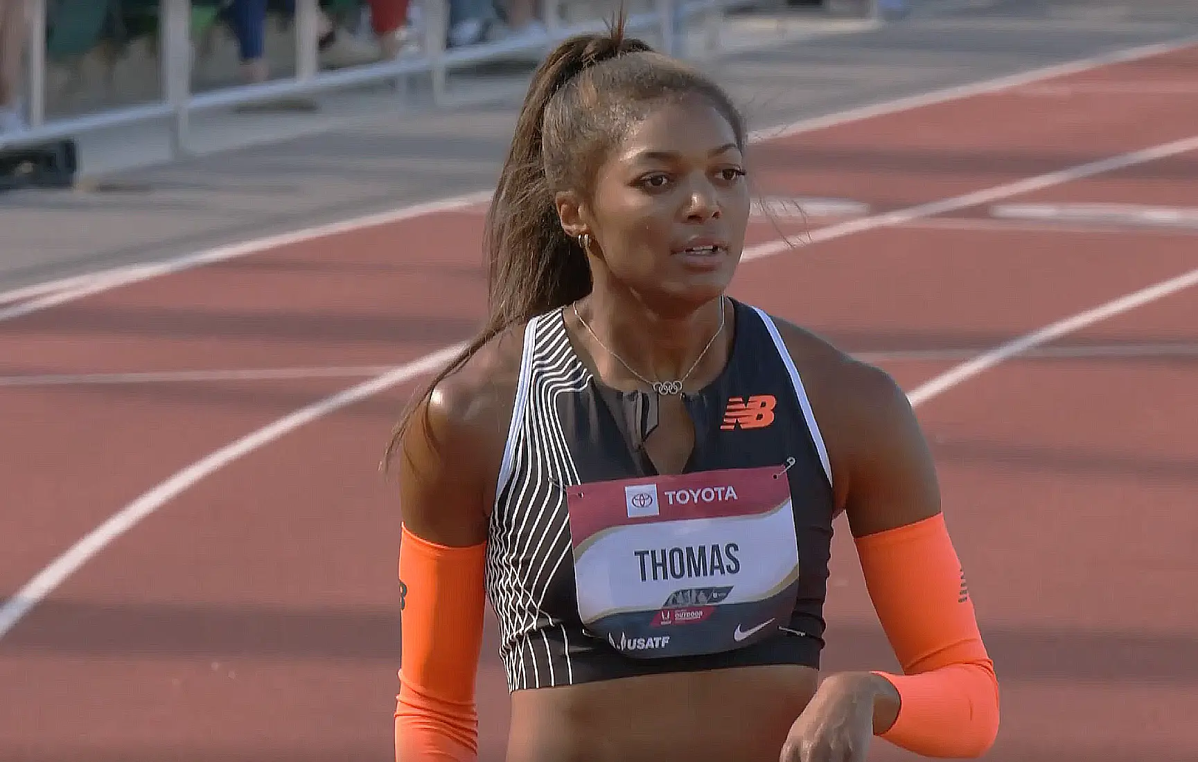Gabby Thomas at the USATF Outdoor Championships 2023