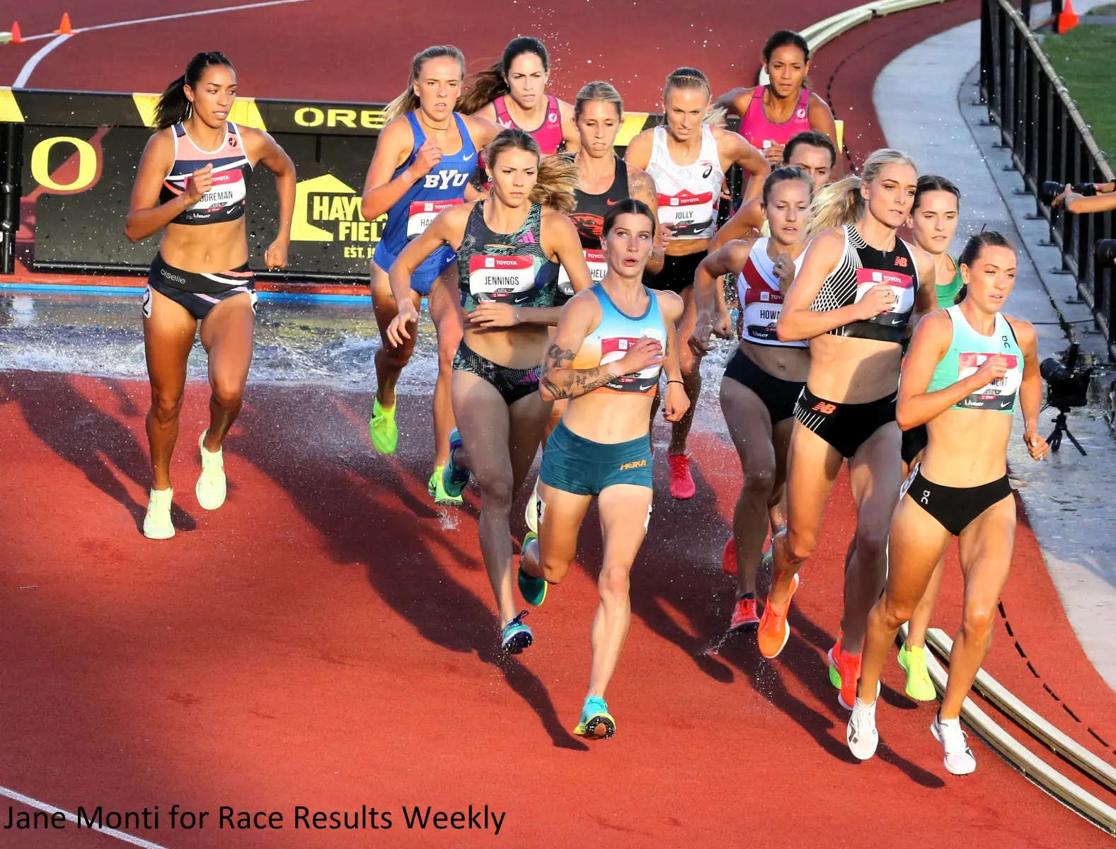 Krissy Gear winning the women's 3000m steeplechase title at the 2023 USATF Outdoor Championships