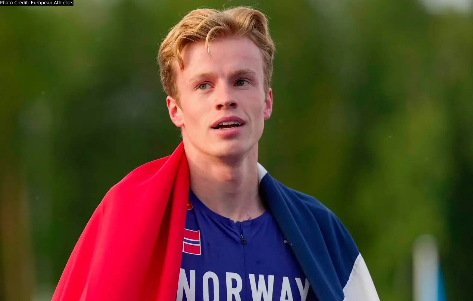 Havard Bentdal Ingvaldsen after winning the 400m at the European Athletics U23 Championships