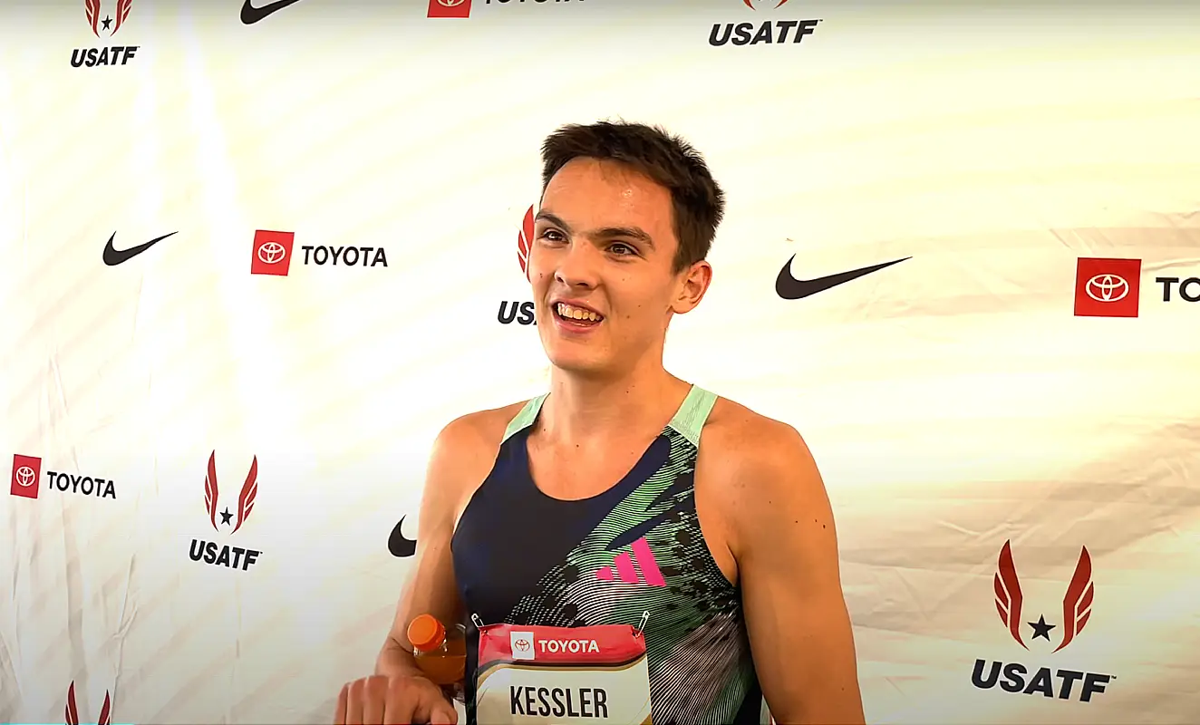 Hobbs Kessler interviewed at the USATF Outdoor Championships