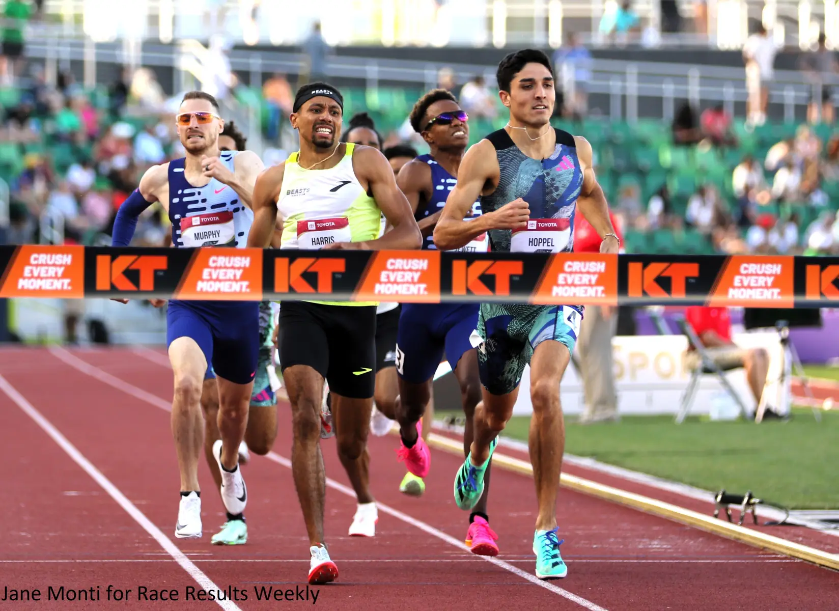 Bryce Hoppel wins the men's 800m title at the 2023 Toyota USATF Outdoor Championships