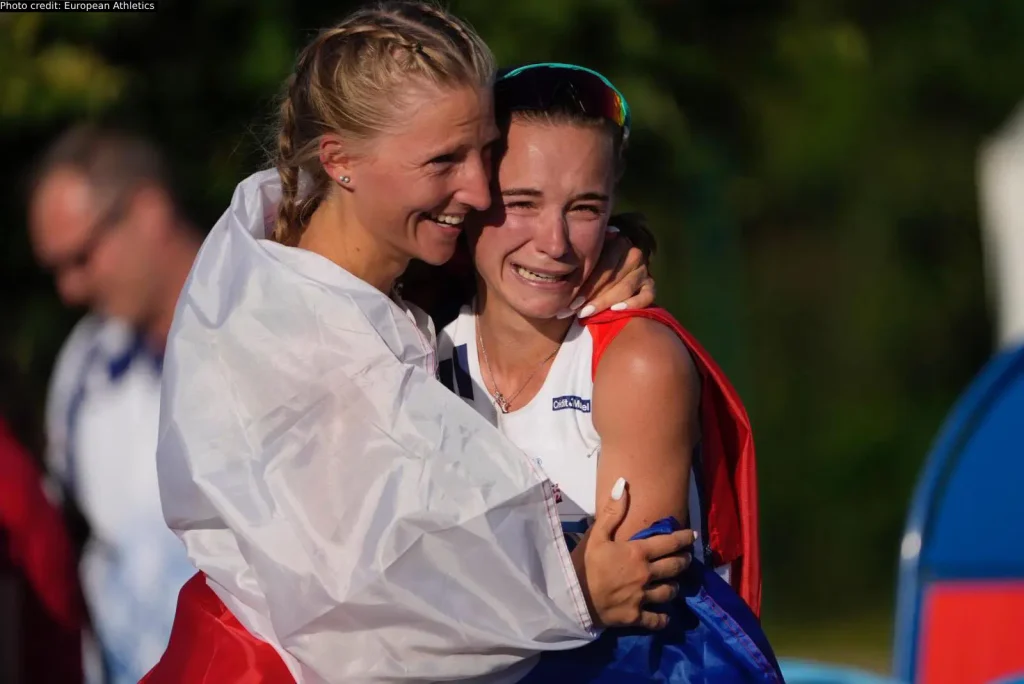 Pauline Stey of France wins the women’s 20km race walk