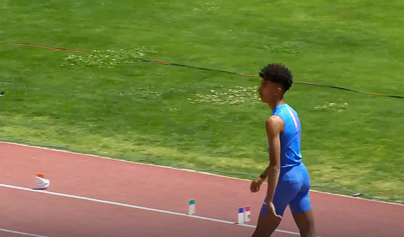 Mattia Furlani in the long jump at the 2023 European Athletics U20 Championships results