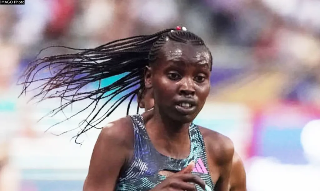 Agnes Jebet Ngetich of Kenya in the women's 5000m in Paris