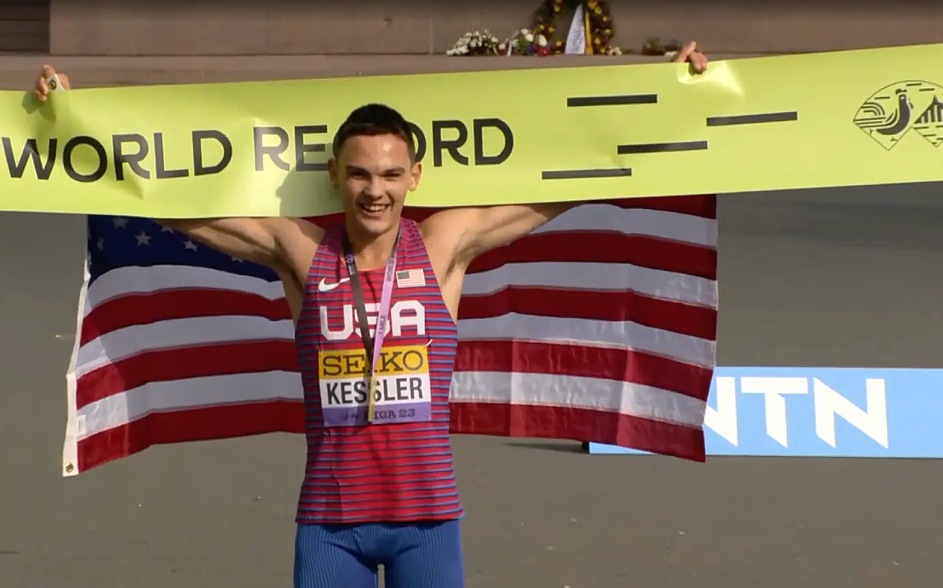 Hobbs Kessler set a world record in the road mile - World Athletics Road Running Championships Riga 23