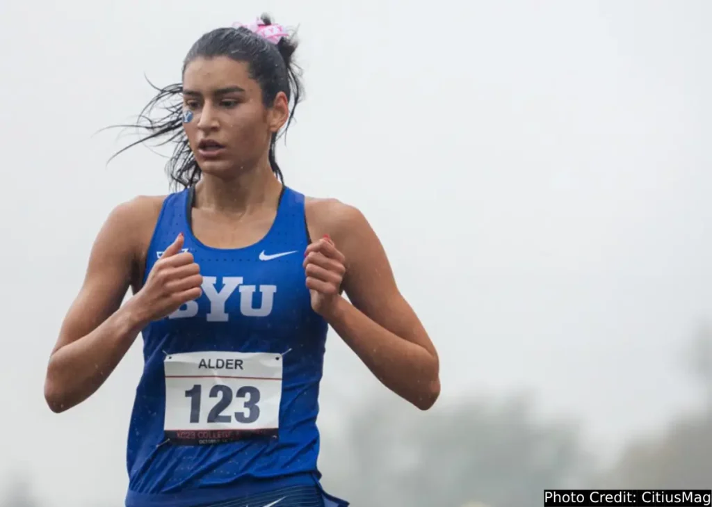 carmen alder of byu wins the 6k race at xc 23 pre nationals