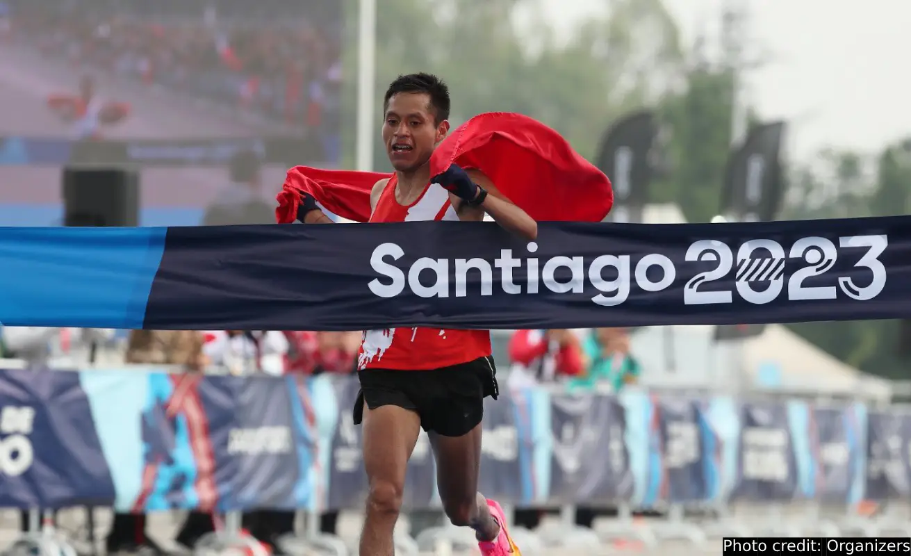 christian pacheco of peru wins the men's pan american games marathon gold medal