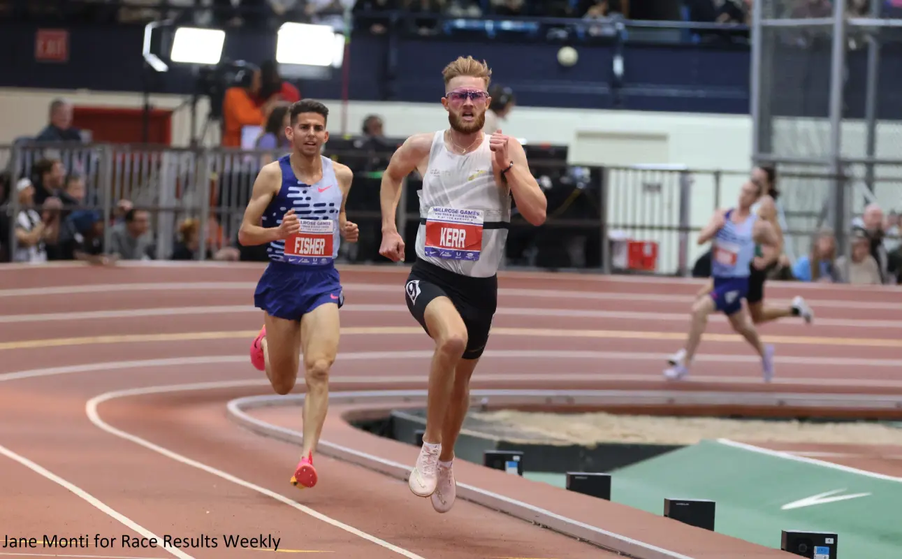 Josh Kerr in two miles at the 2024 Millrose Games