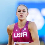 Abby Steiner in the 200m at the World Championships