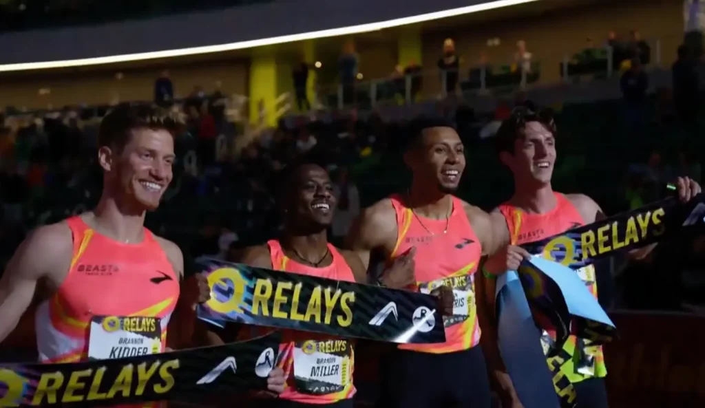US quartet smashed the men's DMR world record record at 2024 Oregon Relays.