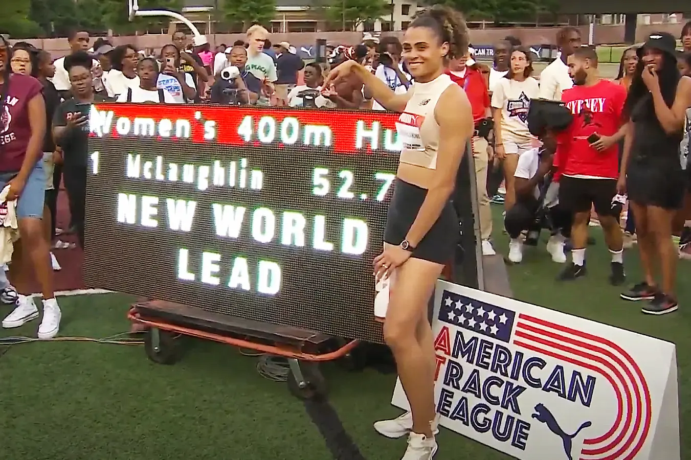 Sydney McLaughlin-Levrone at the 2024 Edwin Moses Classics