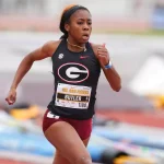 Aaliyah Butler in action for Georgia in the women's 400m