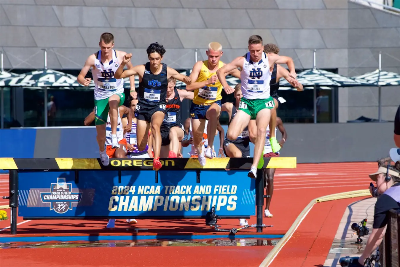 CJ Singleton and Tom Seitzer at the 2024 NCAA Outdoor Championships